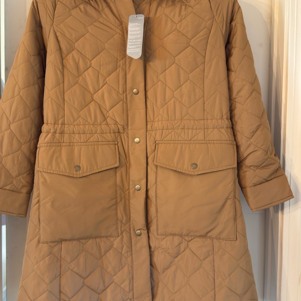Women's Tan Quilted Coat